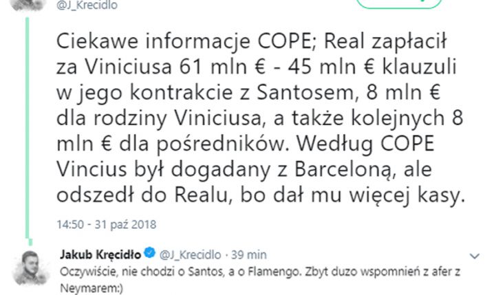 ''COPE'': Real Madryt jednak zapłacił WIĘCEJ za Viníciusa!